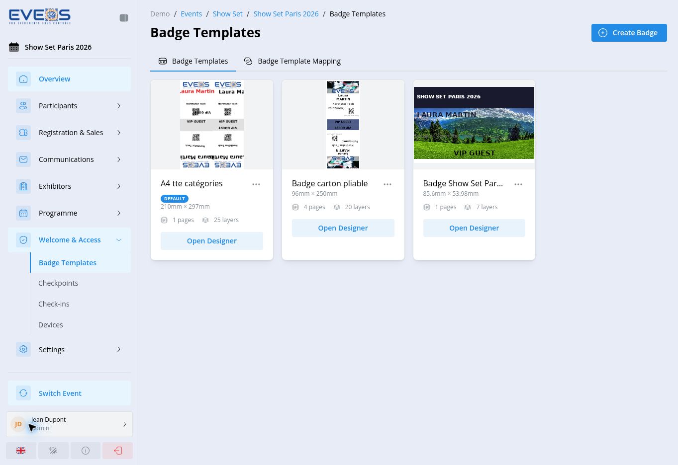 Badge templates