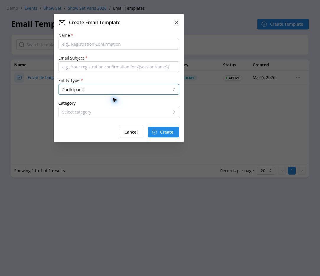 Creating an email template