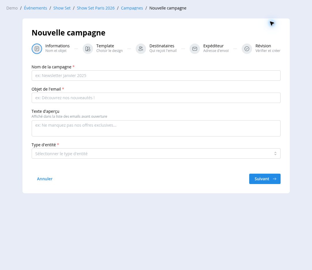 Création d’une campagne