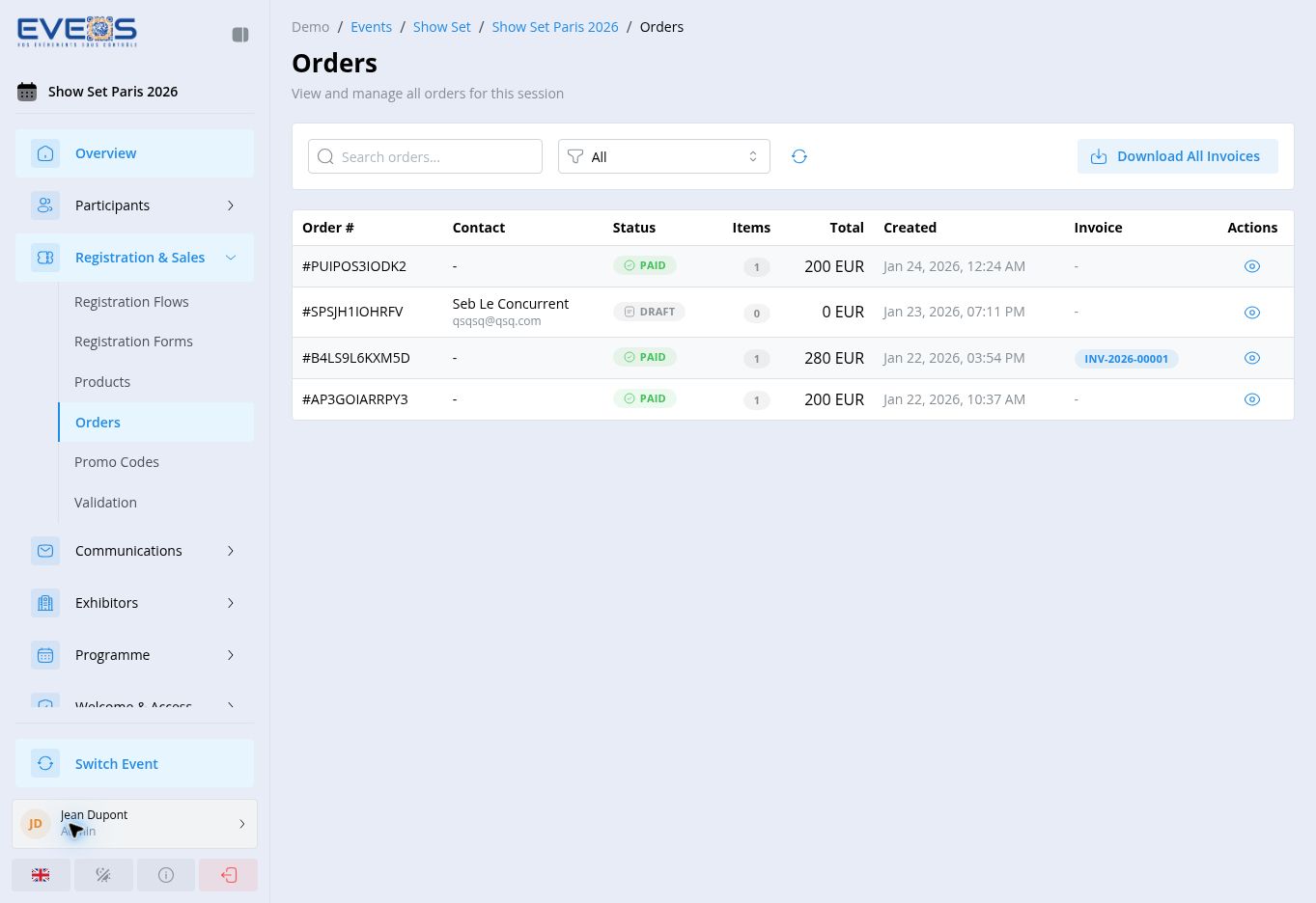 Order list