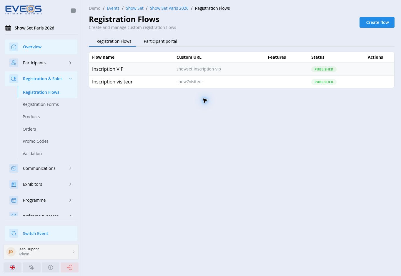 Registration flows