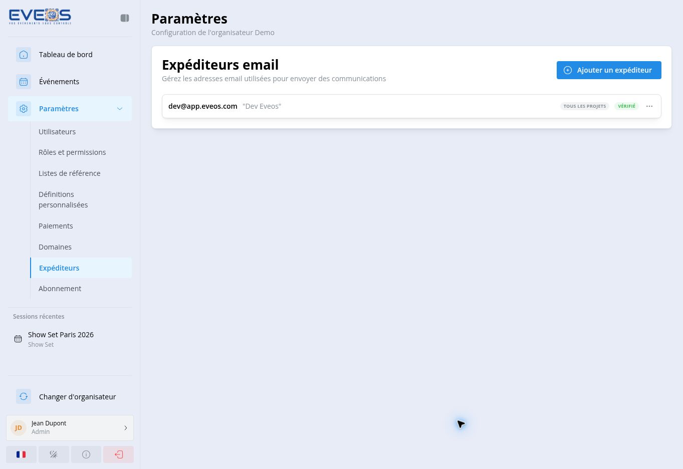 Expéditeurs email