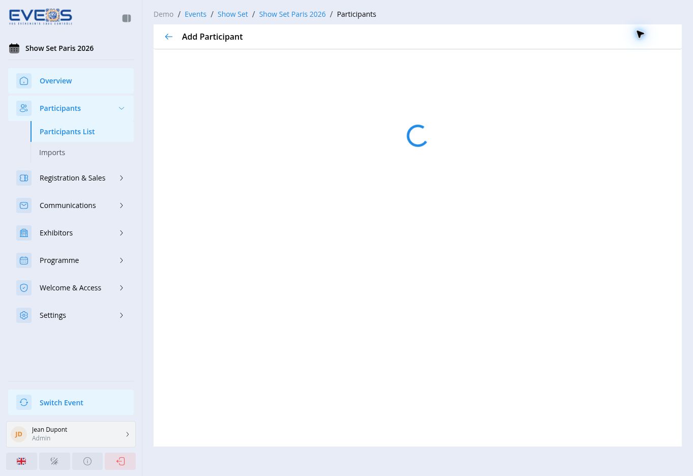 Adding a participant manually